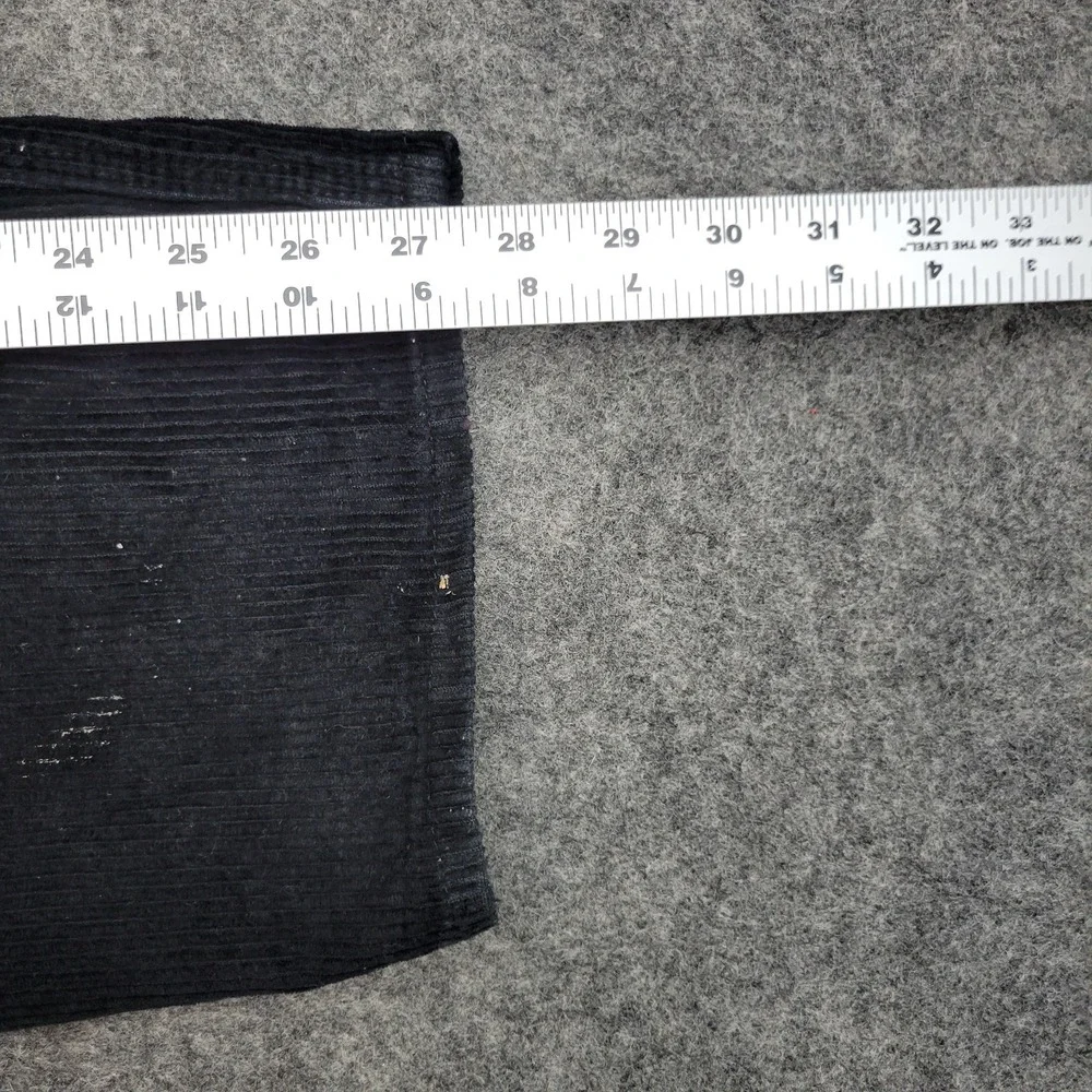Empyre Pants Mens 30 Black Corduroy Stretch Y2K Flat Front Straight Leg Baggy